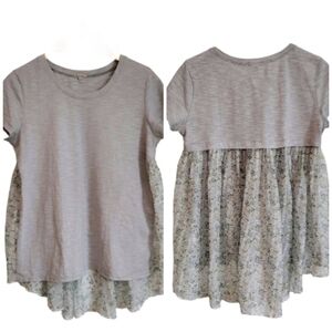 BABYDOLL Mod-O-Doc Mini Dress Sheer Back Floral Contrast Boho Festival Tunic